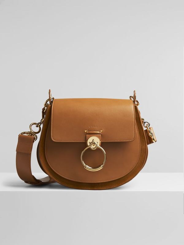 Chloé Bolsos Mujer Tess Marrones Suede Cowhide GCVY84953